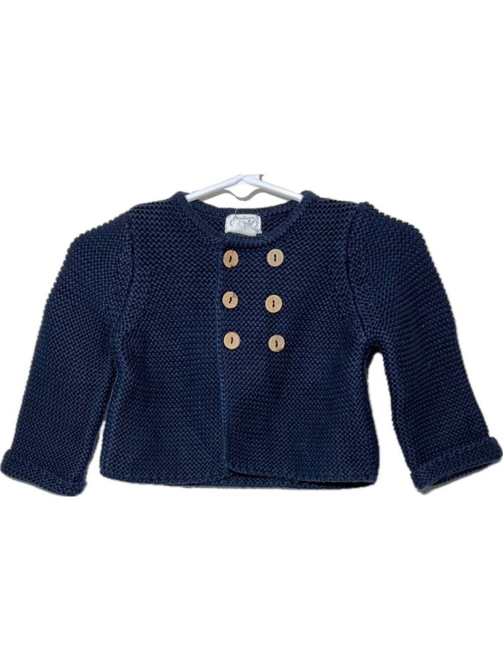 Mud Pie baby 3m 6m NWT navy blue knit cardigan sweater double breasted classic